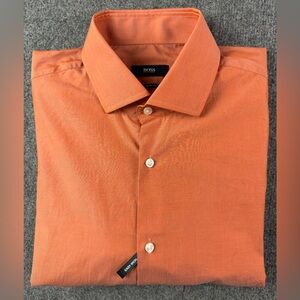 Hugo Boss Regular Fit Mens 100% Cotton Long Sleeve Button Upshirt Size 41-16